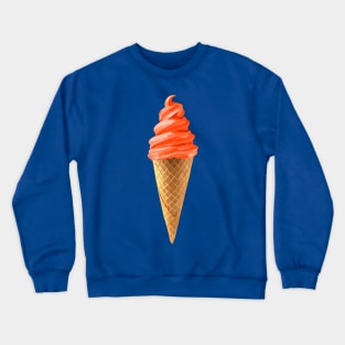 Orange Sherbet Soft Serve Ice Cream Cone Crewneck Sweatshirt